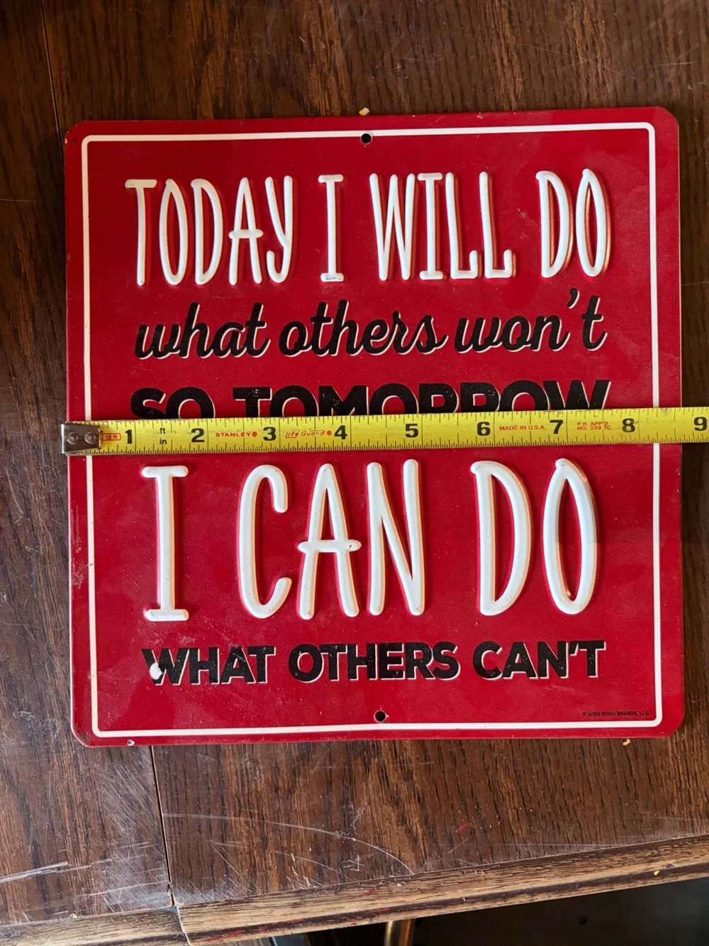 Inspirational Red Wall Sign 